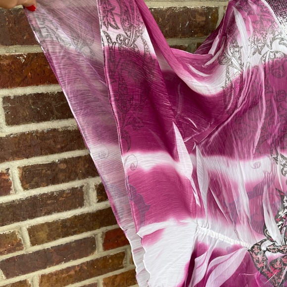 Cato Woman Plus Size Batwing Sleeve Sequin Neck Flowy Blouse Size 22/24W - Picture 4 of 12